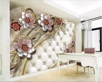 Beibehang 3d ozadje na steni Vrhunsko razkošje rose mehko ovojnico tri-dimenzionalni cvet ozadje steno stensko dekoracijo