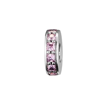 Ustreza za Pandora Čare Zapestnice Večnost Kroglice z Blush Pink Kristalno 925 Sterling Srebrni Nakit Brezplačna Dostava