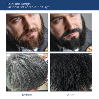 Naravno dolgotrajno 200 ml stalno brado dye šampon za moške brado umirajo odstranitev belo sivo brado lase moških brado šampon dye