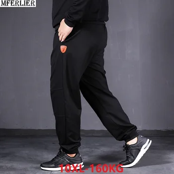 Visoka kakovost jeseni moških sweatpants športne hlače plus velikost 7XL 8XL 9XL 10XL oversize hlače črne preprost 150 KG 58 60 62 66 68 70