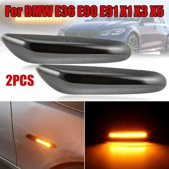 2PCS Prekajene LED Dinamični Strani Oznako Vključite Signal Za BMW E36 E90 E91 E92 X1 X3 X5