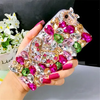 Za Huawei Honor 8 9 10 20 Lite V10 V20 7X 8X Nova2 3 4 5 3D Bling Kristalno Diamond Pisane Srce Nosorogovo Mehko Primeru Telefon