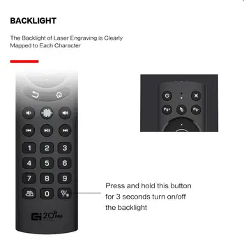 2PCS G20S Pro Osvetljen Glasovno Iskanje Zraka Miško Za 2,4 G IR Daljinski upravljalnik Žiro Google Pomočnik Mic Smart RC Za Moj TV Box S Android