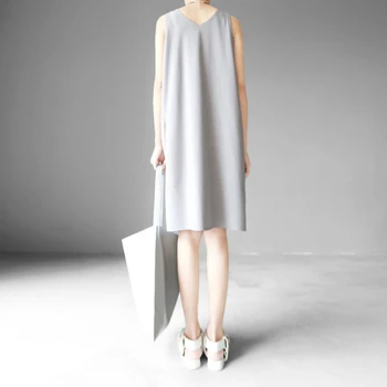 Odrezana Oversize Poletne Obleke korejskih Žensk Irregualr Obleko brez Rokavov Bogate Plasti Gosto Šifon 2020 Kolena-dolžina Japonskem Slogu