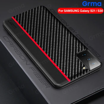 Za Samsung S21 S20 S30 Opomba 20 Ultra Primeru Original Ogljikovih Vlaken Usnja, Hrbtni Pokrovček Za Samsung S21 S30 S10 S20 S8 S9 Plus Primeru