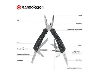 Ganzo Več Plier G202 24 Orodje V Enem Ročno Orodje Izvijač Komplet Prenosne iz Nerjavečega Multitool EOS Krat Folding Nož, Klešče