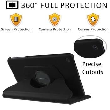 360-Stopinjski Vrtečih Folio PU Usnje Primeru Pokrovček za Samsung Galaxy Tab 10.1