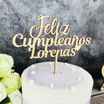 Osebno ime Happy Birthday v španski Torto Pokrivalo,po Meri zlato Otrok Rojstni dan Torta Pokrivalo,Eleganca Pokrivalo Stranka Dekor