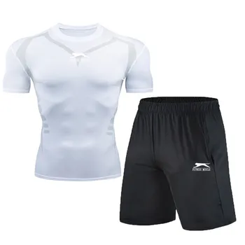2 kos / komplet moški šport, telovadba fitnes badminton šport, tek, tek šport, športno usposabljanje obleko šport