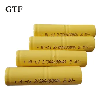 GTF 4pcs 2,4 V 400mAh Nikelj-kadmijeve baterije za polnjenje Ni-CD 2/3 AA Baterija za ponovno Polnjenje 2/3AA Baterije Paket za Električni Brivnik Britev LED Luči
