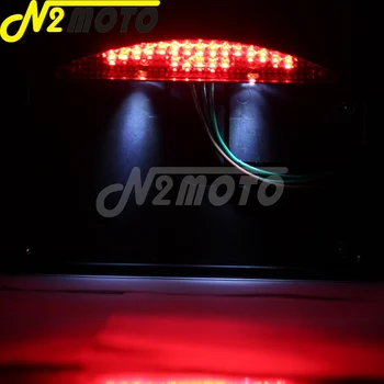 LED Krom/Črna Alex Strani Mount Motocikel Zavorna Luč registrske Tablice Lučka w/ Nosilec za Harley Plovec Chopper Cafe Racer