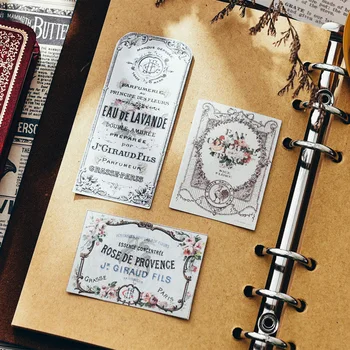 10 francoski plakati pravokotne sim besedilna strani računa za material, dekorativne nalepke DIY album album voščilnico papir obrti