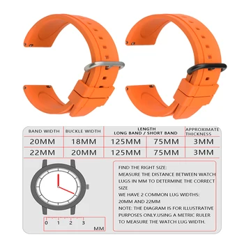 MAIKES Hitra Dostava 20 mm 22 mm Oranžna Fluor Kavčuk Watch Trak Moški Ženske Hitro Sprostitev Pomlad Bar Šport Nepremočljiva Watchband