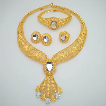 Kraljestvo Ma Dubaj Zlato barvo Nakit Set kostumografijo blagovne Znamke Nigerijski Poročni Nakit Set Moda Afriške Kroglice Nakit Sklopov