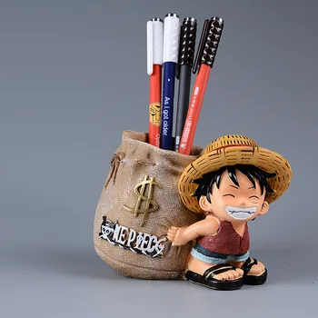 Anime Enem Kosu Luffy Smolo Urad Pero Imetnikom Zbirateljske Monkey D. Luffy 10 cm Desk Svinčnik Pot Imetnik Otroci Dejanje Slika Boy Toy