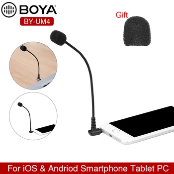 BOYA S-UM4 Prenosni Kondenzatorskega Mikrofona, 3,5 mm TRRS Omni-directional Mini Prilagodljiv Mikrofon za iOS, Android, iPhone, Pametni telefon HUAWEI