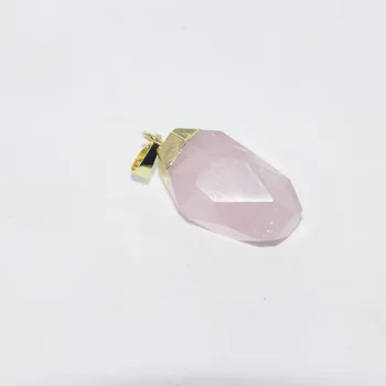 2020 Naravni Kristal Rose Quartz Ogrlico, Obesek za ženske Večino Sijaj Gem Bullet Roza Kristalni kamen obesek za nakit, izdelava