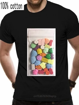 80 ' Rave Glasba T Shirt Ekstazi Tabletke, XTC Cocaines Drog mens t-majice camisetas masculino 90-ih osebnosti Tee shirt homme Vrhovi