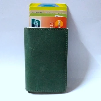 Nove Pisane Pravega Usnja Imetnikov Kreditnih Kartic, Moški Aluminij Metal Poslovnih ID Kartice Večfunkcijsko Slim Mini RFID Torbica