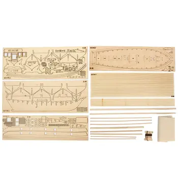 1:100 Obsega Montaža Lesenih Jadrnico DIY Ladje Model Komplet za Dekoracijo Doma Čoln Otroci Igrače Darilo Sestavljeni Leseni Kit