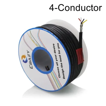 4C-Black-6M-UL 2547 26AWG Multi-core krmilni kabel bakrene žice oklopljen audio kabel, slušalke, kabel za signal linije