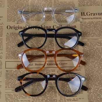 Retro Krog Majhnih Acetatni okvir optična očala okvir jasno leče očal okvir ženske moški kratkovidnost očala na recept okvir