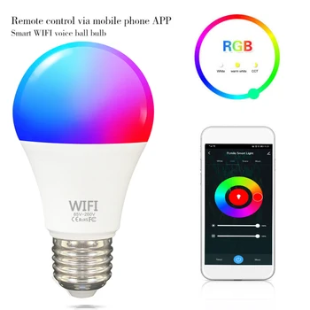 TUYA WiFi Smart Žarnice B22 E27 LED RGB Žarnice Delo Z Alexa googlova Domača stran RGB+Bela Zatemniti časovna Funkcija Žarnica