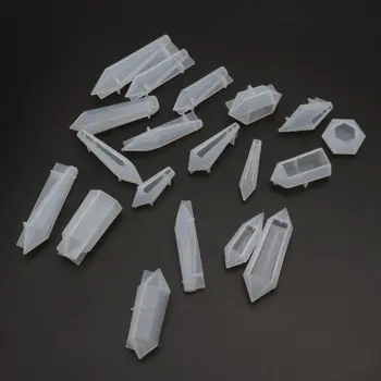 19Pcs Smolo Nihalo Plesni Silikonski Quartz Crystal Plesni z 30Pcs Noge Kape Kit