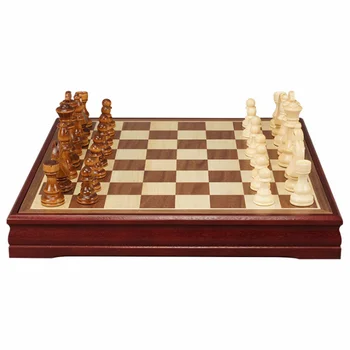 Leseni Šah Set Magnetnih Zložljiva Šahovnici Kosov Šah Odbor Velikosti 30 cm x 30 cm Darilo Šoli Turnir