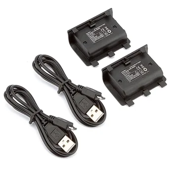 2 Nastavite 2400mAh Baterije + USB Kabel Za XBOX EN Brezžični Krmilnik Polnjenja za Vgradnjo Gamepad Pomožno Baterijo za ponovno Polnjenje