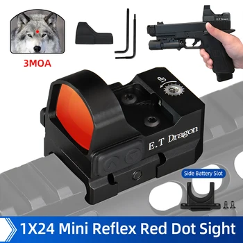 E. T Zmaj 1x17x24 AR15 M4 AK47 Pištolo Red Dot Obsega 9 mm Mini Pogled Z 2M Vode, ki so Dokaz Fit 21.2 mm Picatinny železniškega GZ2-0132