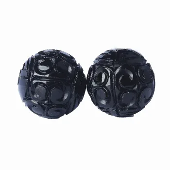 Svoboden črni turmalin kroglice krog 8-18 mm za DIY nakit, izdelava FPPJ debelo narave gemstone