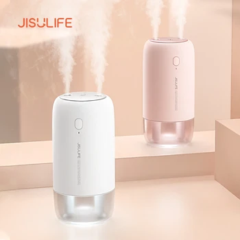 JISULIFE JB08 USB Prenosni Brezžični Vlažilnik Dvojno Šobo Dvojno Spray Z LED Nočna Lučka 3600mAh Li-ionska Baterija Za Domačo Pisarno