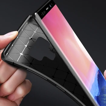 Za Samsung Galaxy Note 9 Primeru Luxuxry Ogljikovih vlaken Kritje Shockproof Primeru Telefon za Samsung Note9 9 Kritje Popolna Zaščita Odbijača