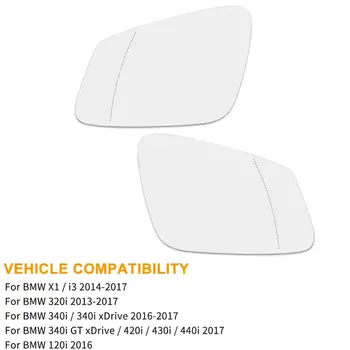 X Autohaux Ogledalo, Steklo, Ogrevana Z Varnostno Ploščo Vzvratnega Ogledala, Stekla Za-2017 BMW X1 320i 340i