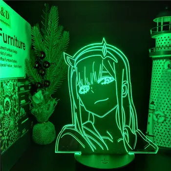 Anime 3D Lučka Nič Dva Slika LED Nočna Lučka Otroci Dekleta Spalnica Dekor Svetlobe Manga Akril namizne Svetilke Draga V Franxx Darilo