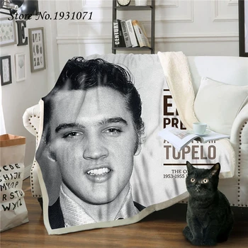 NOVO Elvis Presley 3D Tiskanih Flis Odeja za Postelje Debela Odeja Moda Bedspread Sherpa Vrgel Odejo Odrasli, Otroci 12