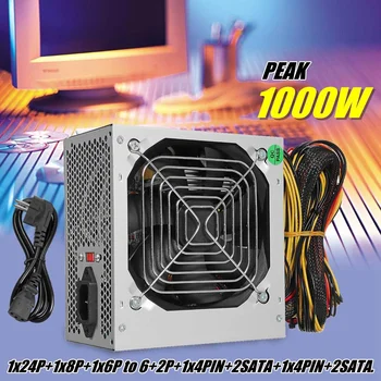 Max, 1000W za Napajanje PSU PFC Silent Fan 24pin ATX 12V PC Računalnik SATA Gaming PC Napajanje Za Intel AMD Računalnik