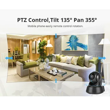 720P Oblak Mini IP Kamero Doma Brezžično omrežje Wifi Smart Home Black Video Camara Nadzor Varnosti CCTV Omrežja Night Vision Zaslon