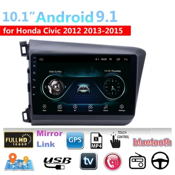 10.1 inch Android 9.1 avtoradia za Honda Civic 2012 2013-multimedia predvajanje GPS Navigacija stereo Ogledalo povezavo WIFI FM BT