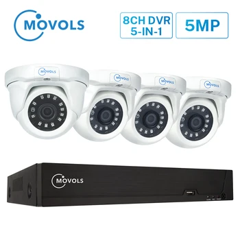 Movols 8CH 5MP CCTV kamer H. 265 NVR Kit 4PCS Prostem Varnostne Kamere P2P IR-CUT zaprtih doom Video nadzorni Sistem