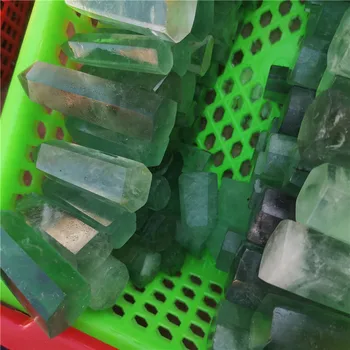Naravna Zelena Fluorite Kristalno Točke Heksagonalna Stolpec Mineralnih Ornament Čarobno Popravila Zdravljenje Palico Doma Dekoracijo, Dekoracijo