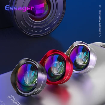 Essager 4K širokokotni Makro Objektiv za iPhone Huawei 0.6 X+15X Telefon, Kamera, Objektiv Zoom Objektiv za Pametni telefon Mobilni Mobilni Telefon Leče
