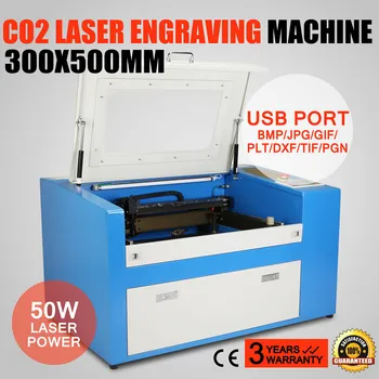 USB CO2 Laser 50 W Graviranje Stroj 300x500mm Graverja Rezalnik za obdelavo Lesa Obrti Rezalnik Tiskalnika