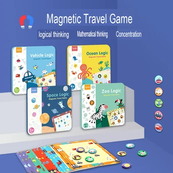 Magnetni Potni Igra Sudoku Puzzle Kmetiji/Ocean/SPace/Vozila/Zoo Logika Igre lestev usposabljanje logično razmišljanje igrača za 3Y+