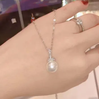 Qsjie visoke kakovosti SWA elegantno penečih kristalno pearl materinski Dan darilo izbor Ogrlico, Obesek, Modni Nakit