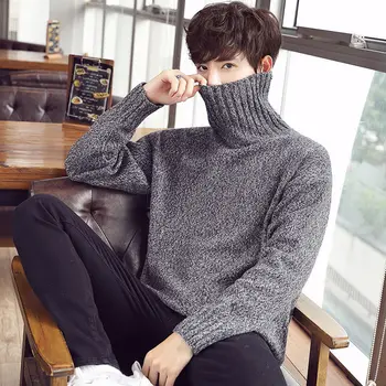 Privathinker Moških Pozimi Topel Pulover Korejski Ulične Mode Puloverji Pulover Jeseni Korejski Turtleneck Casual Moški Oblačila