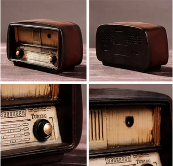 Evropa slog Smolo Radio Model Retro Nostalgično Okraski Letnik Radio Obrti Bar Doma Dekor Dodatki Darilo Starinsko Imitacija