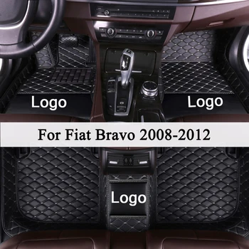 MIDOON usnje Avto predpražnike za Fiat Bravo 2008 2009 2010 2011 2012 po Meri auto stopalo Blazinice avtomobilska preproga pokrov
