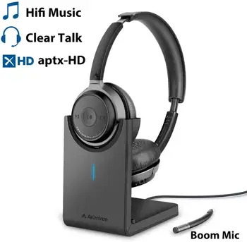 Avantree Alto Clair Bluetooth 5.0 Slušalke z Mikrofonom za Računalnik PC, Laptop, aptX HD Hi-Fi Glasbeni Zvok, Nizke Latence